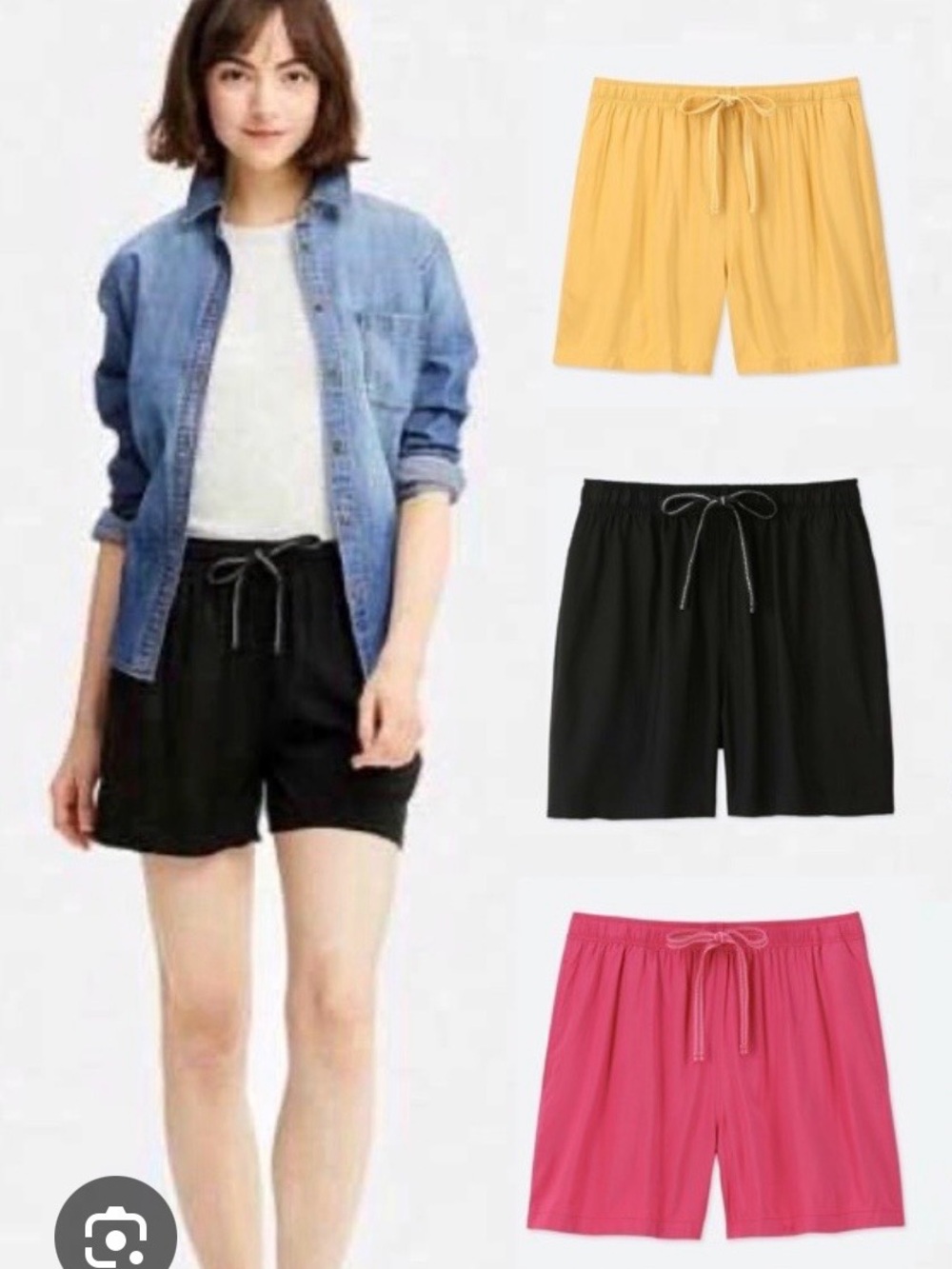 Uniqlo Relaco Women's Elastic Drawstring Shorts - Black